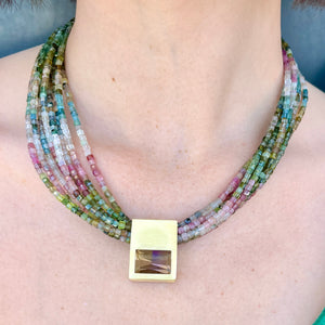 Tourmaline Strands + Ametrine One of a Kind Necklace