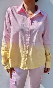 Pink Lemon Rhinestone Embellished Shirt