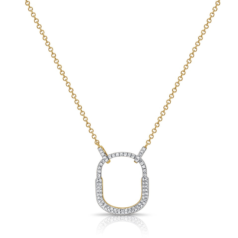 14k Diamond Lock Necklace