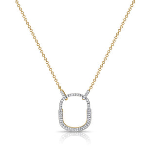 14k Diamond Lock Necklace