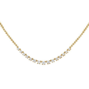 14k Round Diamond Tennis Necklace