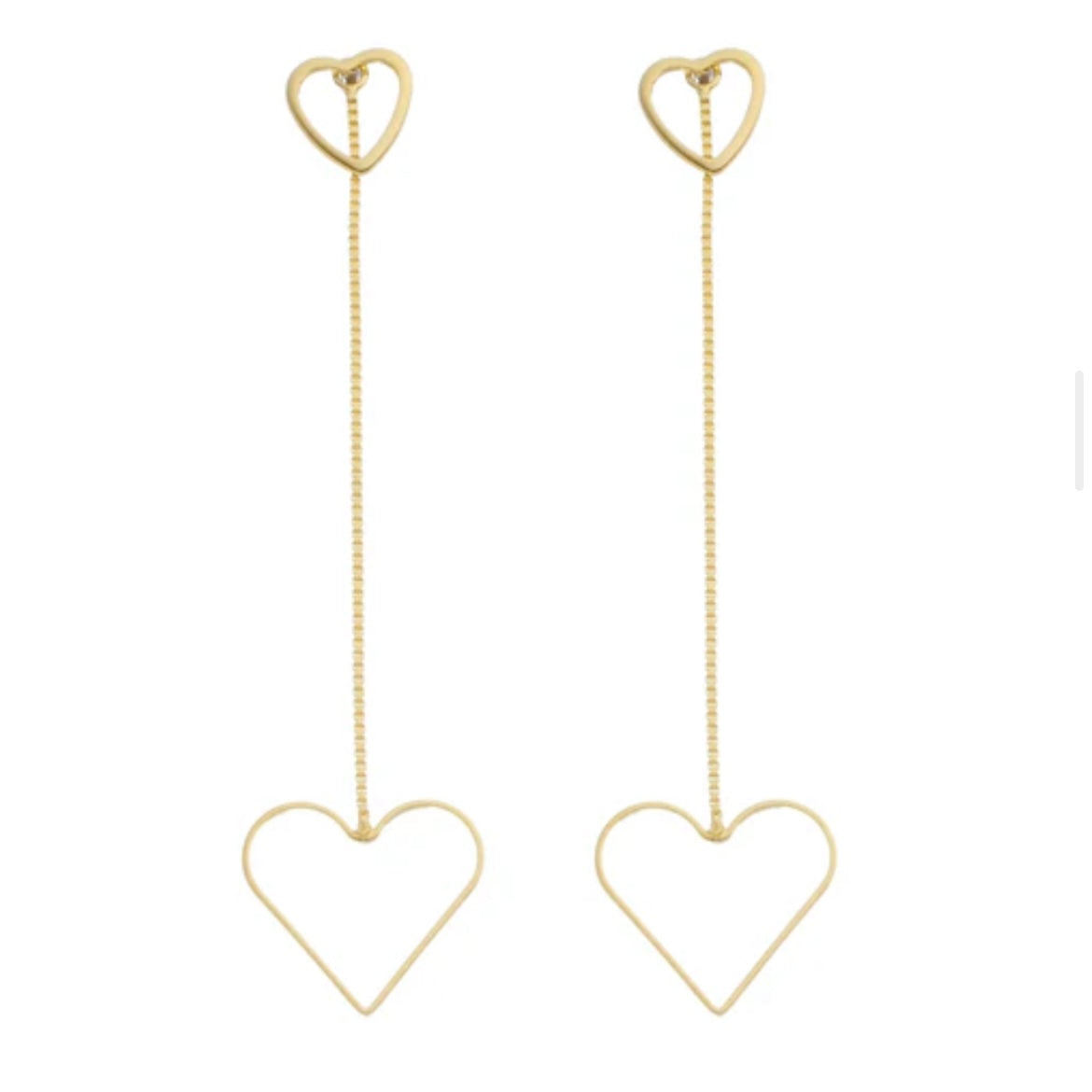 Double Heart Dangle Earrings