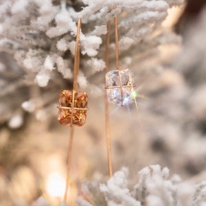 Rose Gold Present Box Earrings (champagne or white)