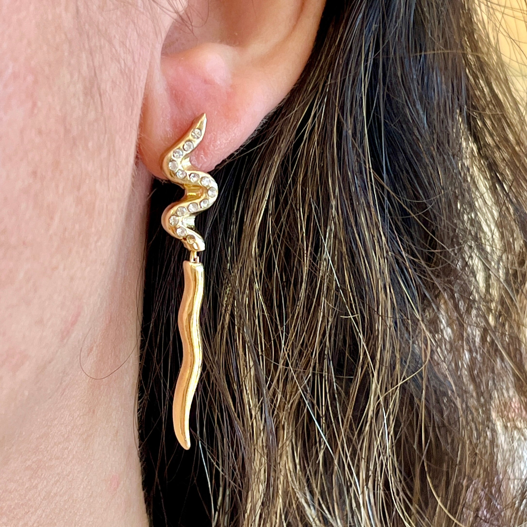 Slithering Snake Earrings (AS SEEN ON THE GOLDEN BACHELORETTE) 🌹