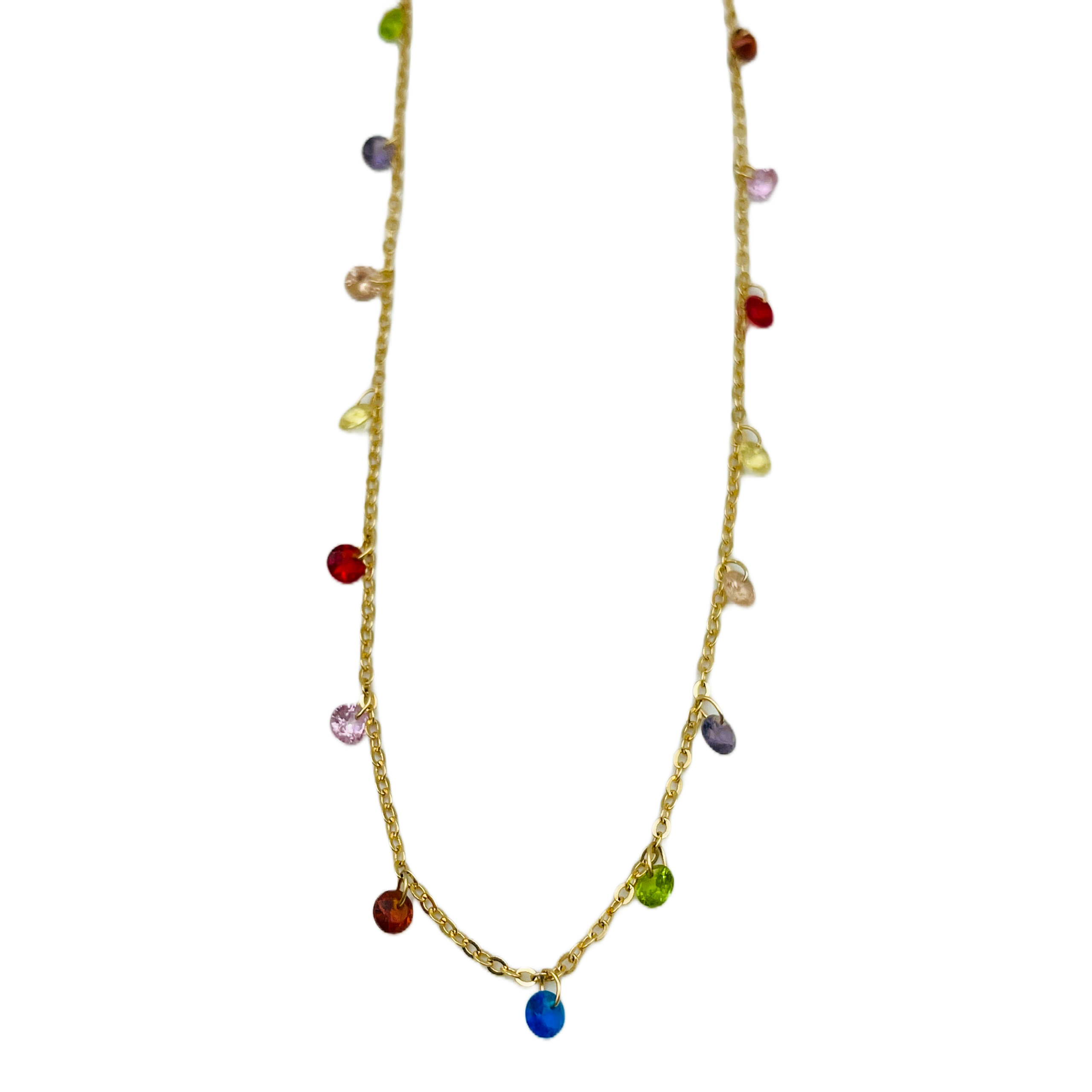 Colored CZ Shaker Necklace