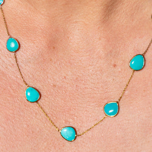 14k Turquoise Eternity Necklace