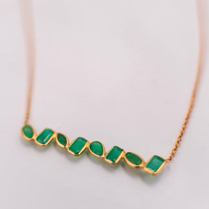 14k Emerald Bar Necklace