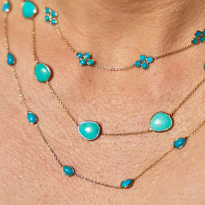 14k Turquoise Eternity Necklace