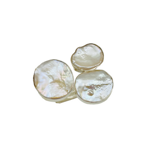 Organic 3 Stone Mother of Pearl Ring