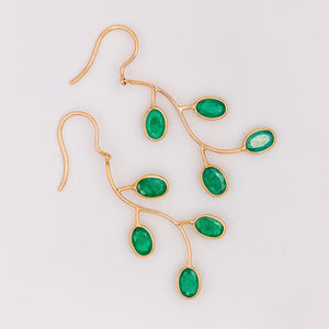 14k Emerald Leaf Earrings