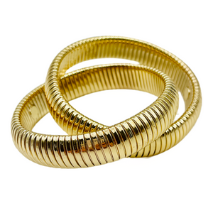 18k Gold Filled Intertwined Rolling Bangle