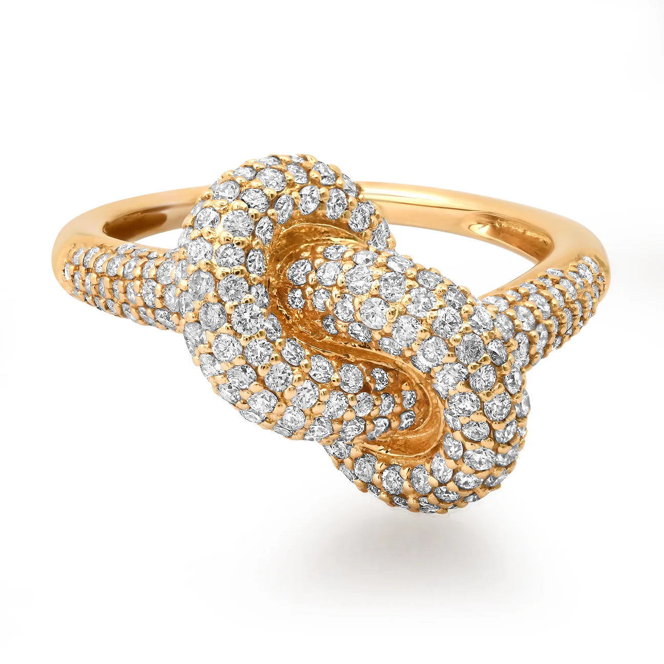 14k Diamond Knot Ring